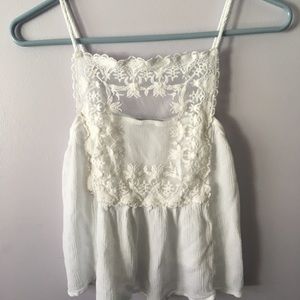 White lace tank top